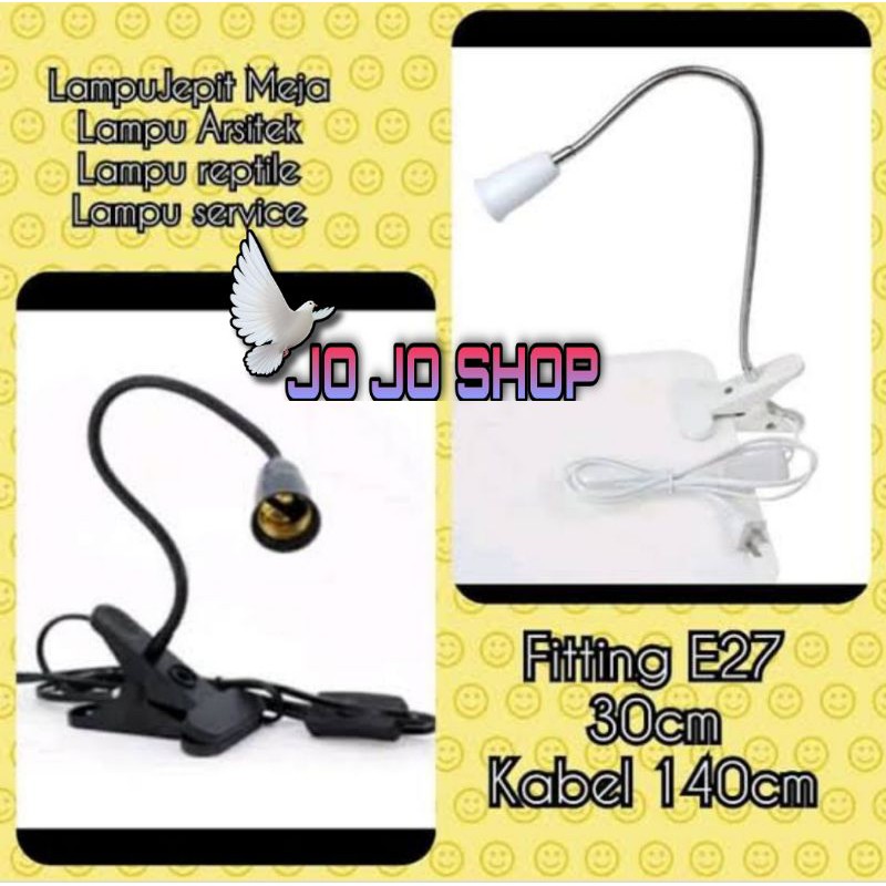Jual Fitting Jepit Fleksibel E27 / fitting lampu display hitam dan ...