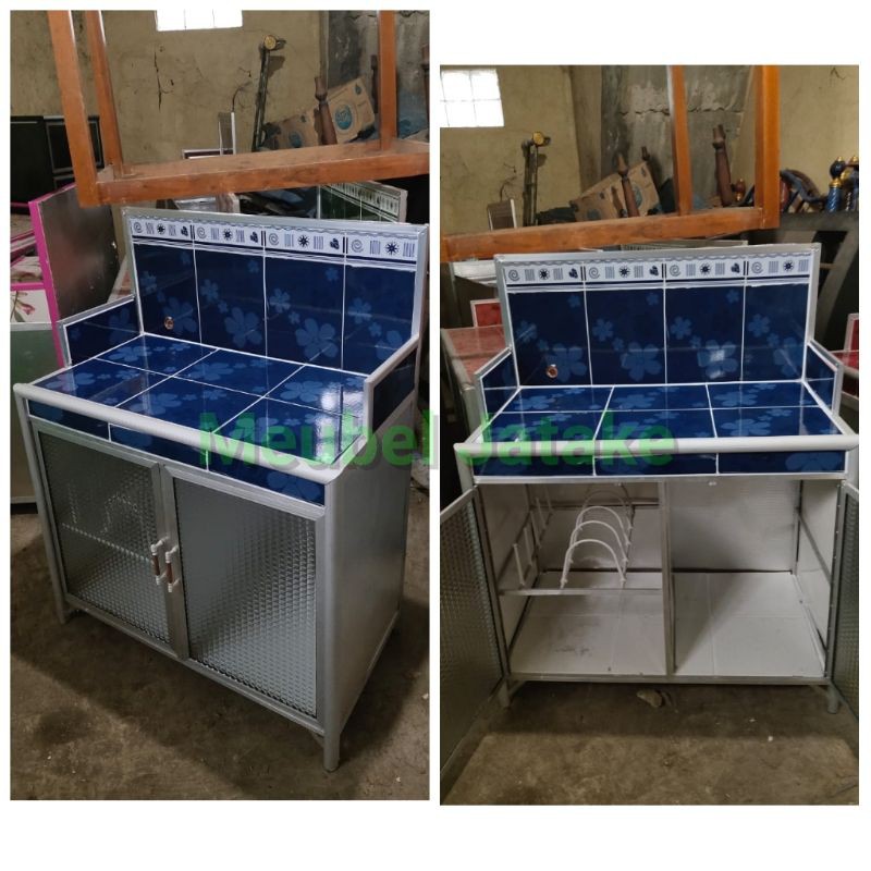 Jual Meja Kompor Dapur 2 Pintu + Rak Piring Keramik Aluminium Super ...