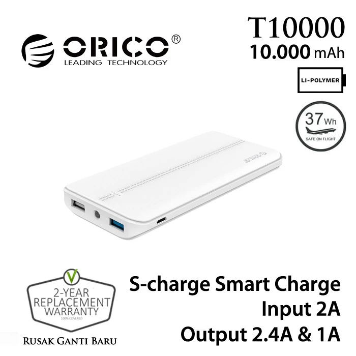 ORICO T10000 10000mAh Scharge Polymer Power Bank