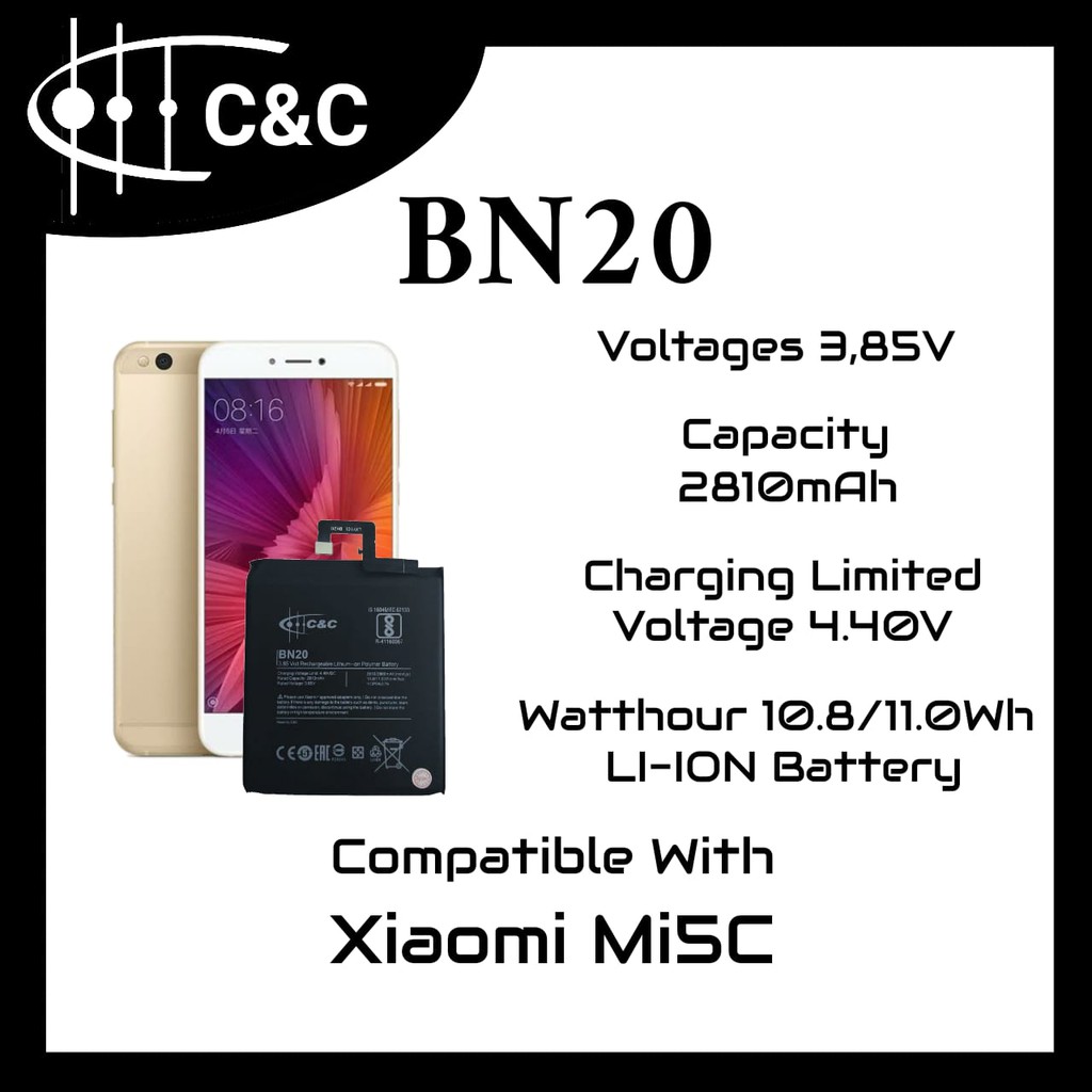 Batteria di ricambio 2025 BN20 per Xiaomi Mi 5C M5C