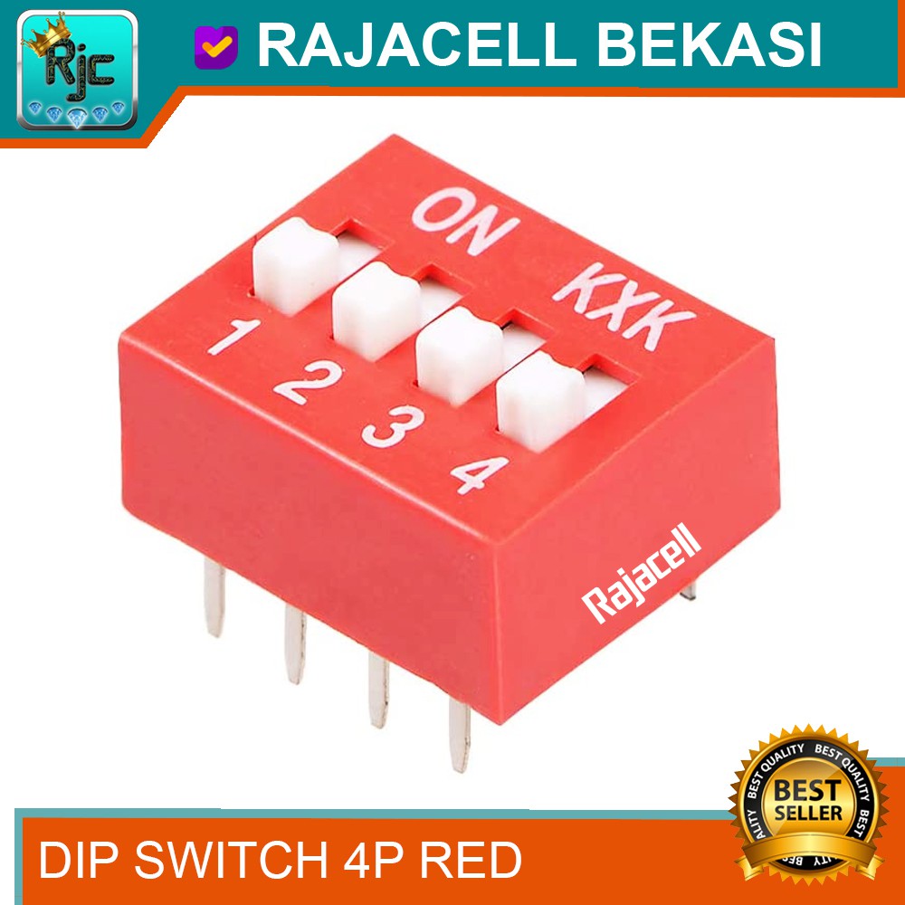 Jual DIP Switch 4P 4Channel DIL Switch 2.54mm pitch Best Quality ...