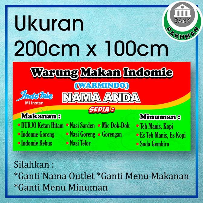 Jual Spanduk Banner Warmindo Spanduk Banner Jualan Warung Indomie Hot