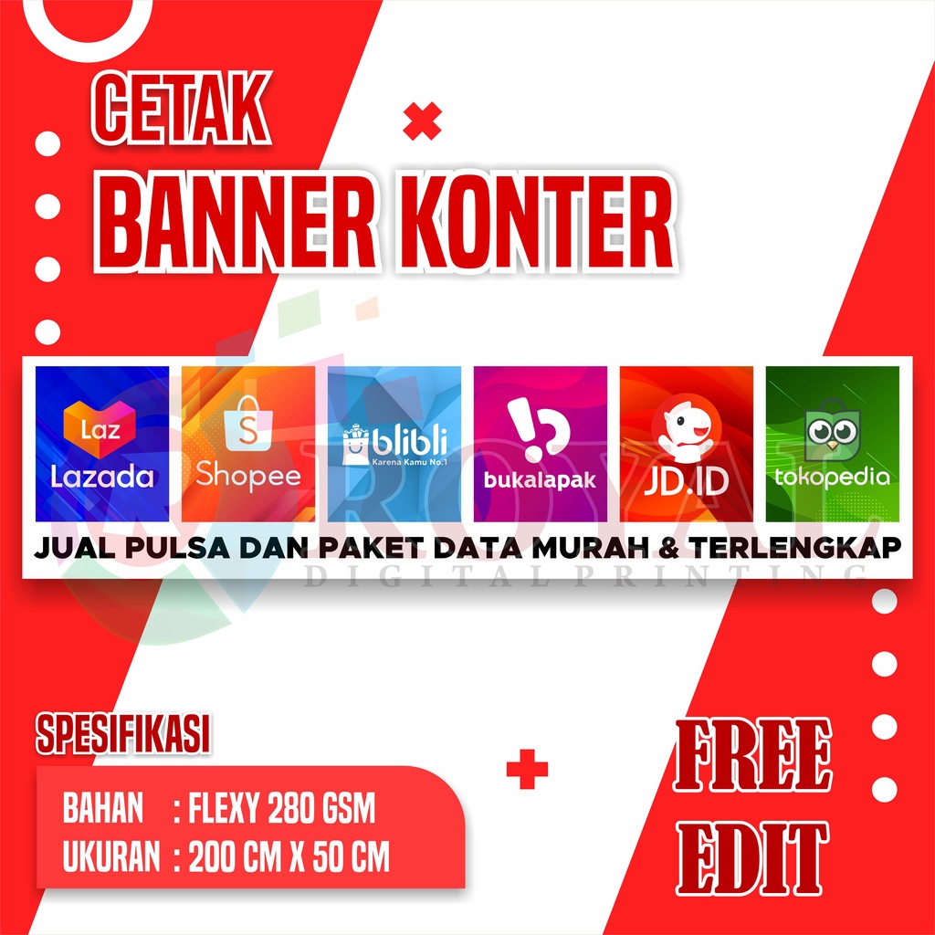 Jual Banner Spanduk Konter Murah/ Banner Konter / Renda Konter Lanskap ...