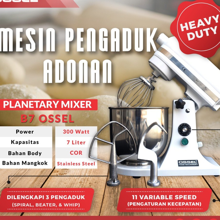 Jual Flash Hot Promo Bergaransi Mixer Roti Ossel 7 Liter Mesin Mixer