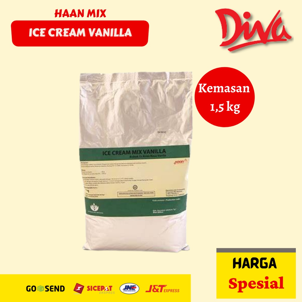 Jual [1,5kg[ Haan Soft Ice Cream Mix vanilla Soft Ice Cream Shopee