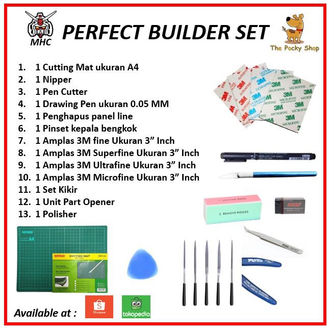 Jual Gunpla Tool Set (Perfect Builder Set) Cutting Mat A4 Shopee
