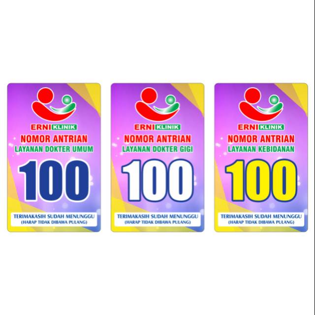 Jual Kartu Nomor Antrian Manual Model Id Card Shopee Indonesia 2158