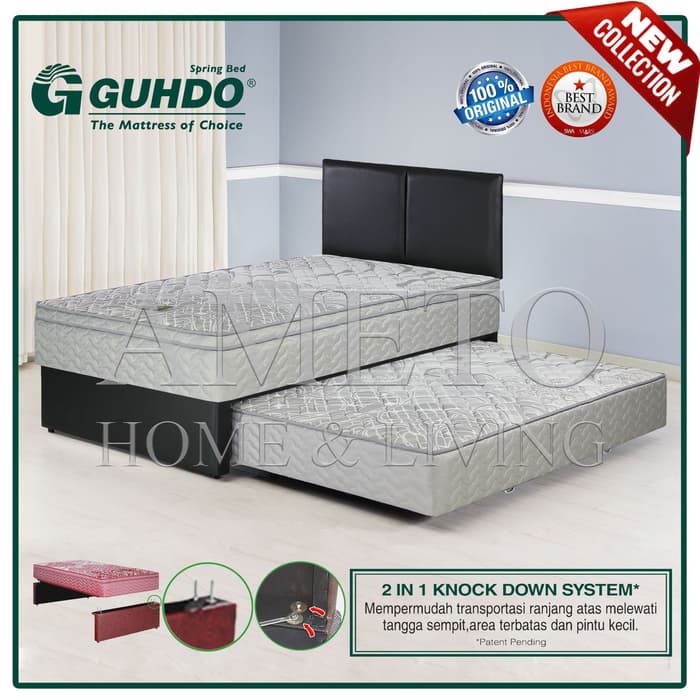 Jual Guhdo Springbed 2 in 1 Standard PT Knock Down HB Atlantic Full Set ...