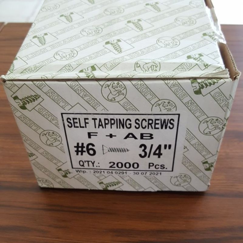 Jual LION BRAND BAUT / SEKRUP TAPPING FAB 6X3/4 IN 2000PCS | Shopee ...