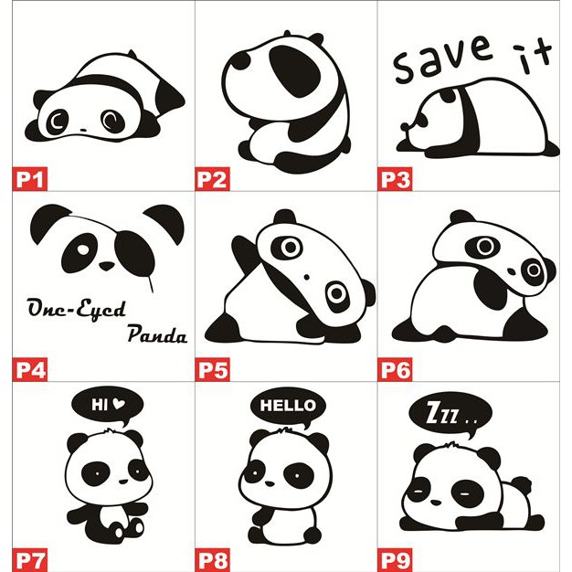 Jual Sticker/Stiker Cutting Karakter Panda (SATUAN) | Shopee Indonesia
