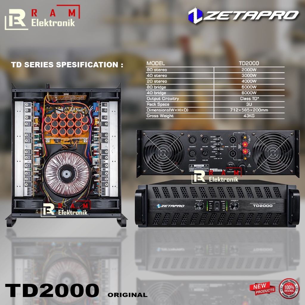 Jual Power Amplifier Zetapro TD2000 / TD 2000 / TD-2000 Original