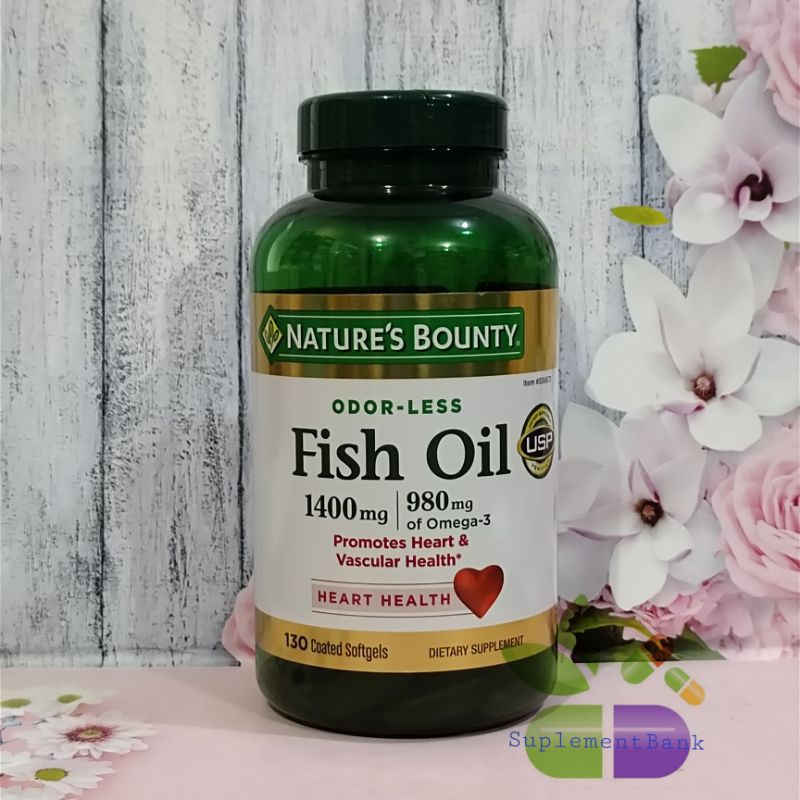 Jual Natures Bounty Fish oil 1400 mg omega 3 980mg isi 130 meningkatkan