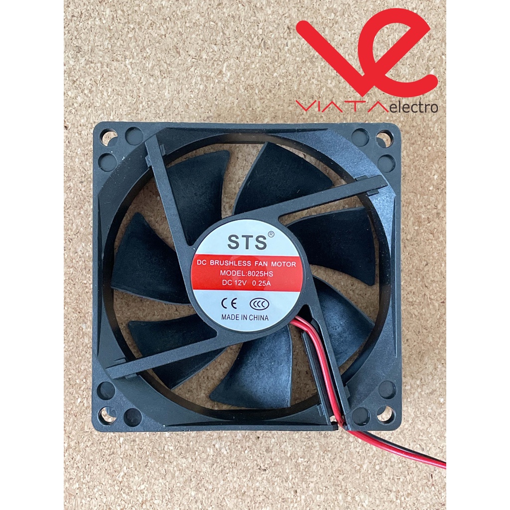 Jual FAN DC 12V 8cm BRUSHLESS FAN KIPAS DC 8x8cm TEBAL COOLING EXHAUST ...