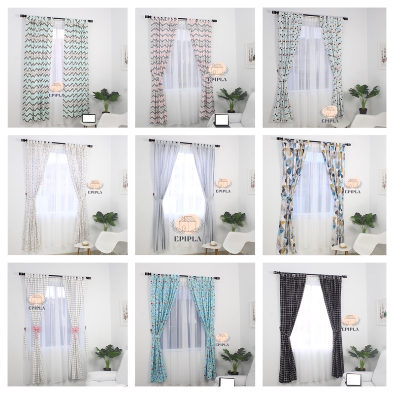 Jual Promo! Gorden minimalis jendela dan pintu IK£A, Model DS | Shopee