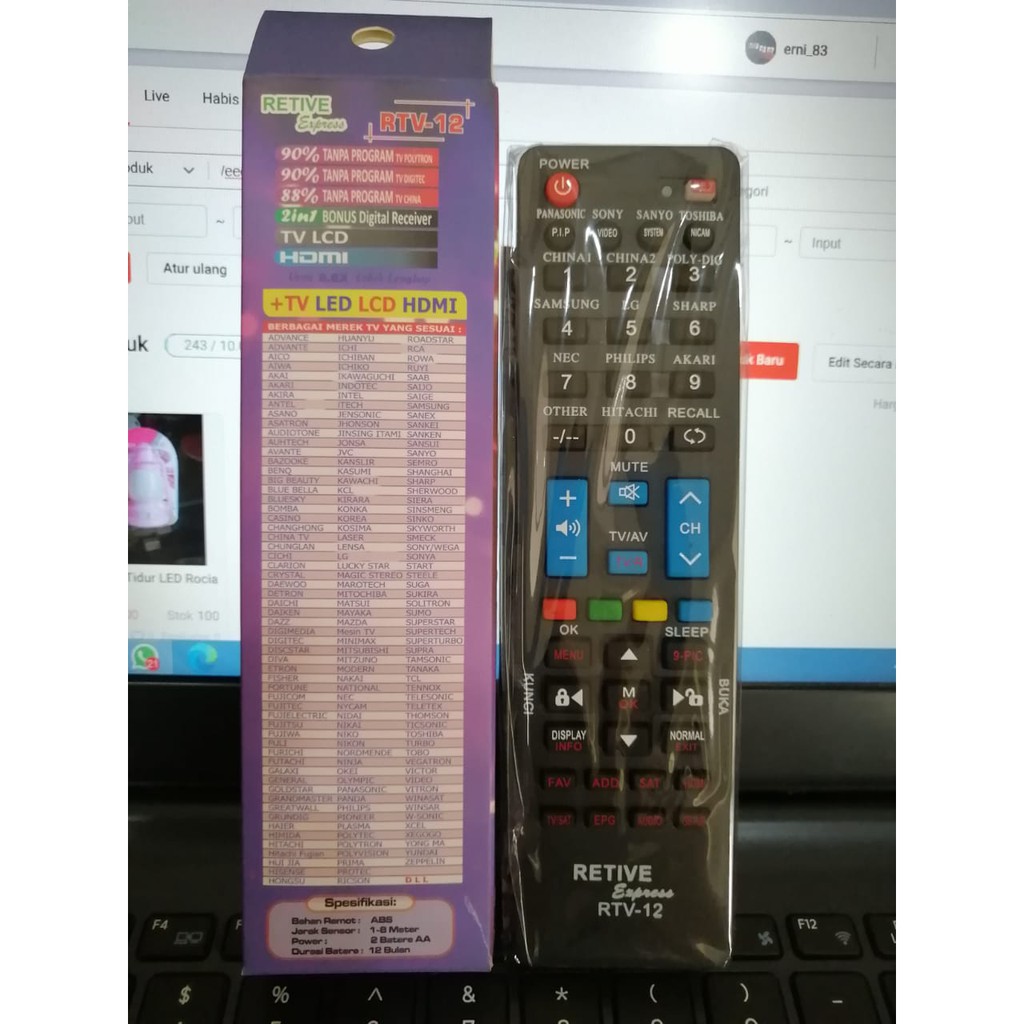 Jual Remote TV Retive Express RTV-12 | Shopee Indonesia
