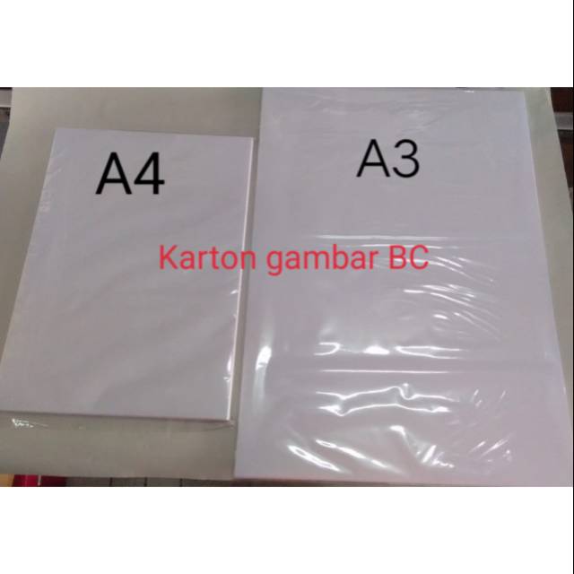 Jual Kertas Gambar A4 / A3 - BC / Brief Card / Manila | Shopee Indonesia