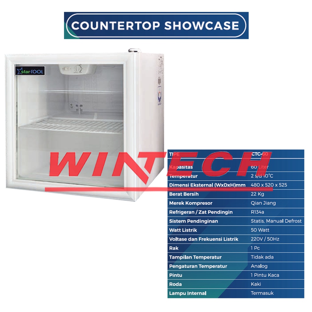 Jual STARCOOL CTC-60 Showcase Putih Mini [Display Cooler] MURAH ...