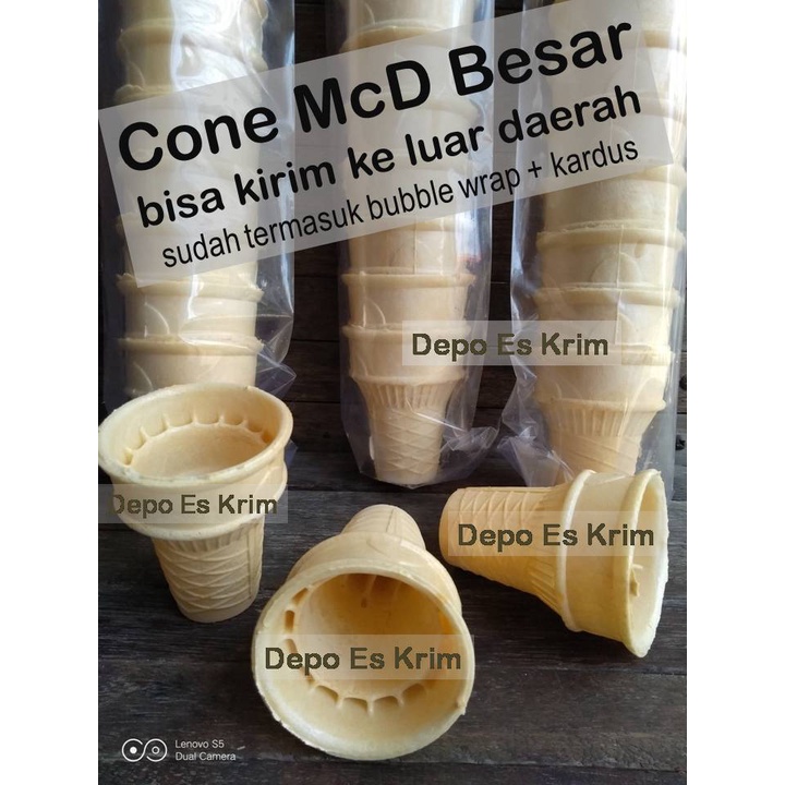 Jual Cone McD Besar 440 pcs + Box Styrofoam (Contong Ice Cream Corong