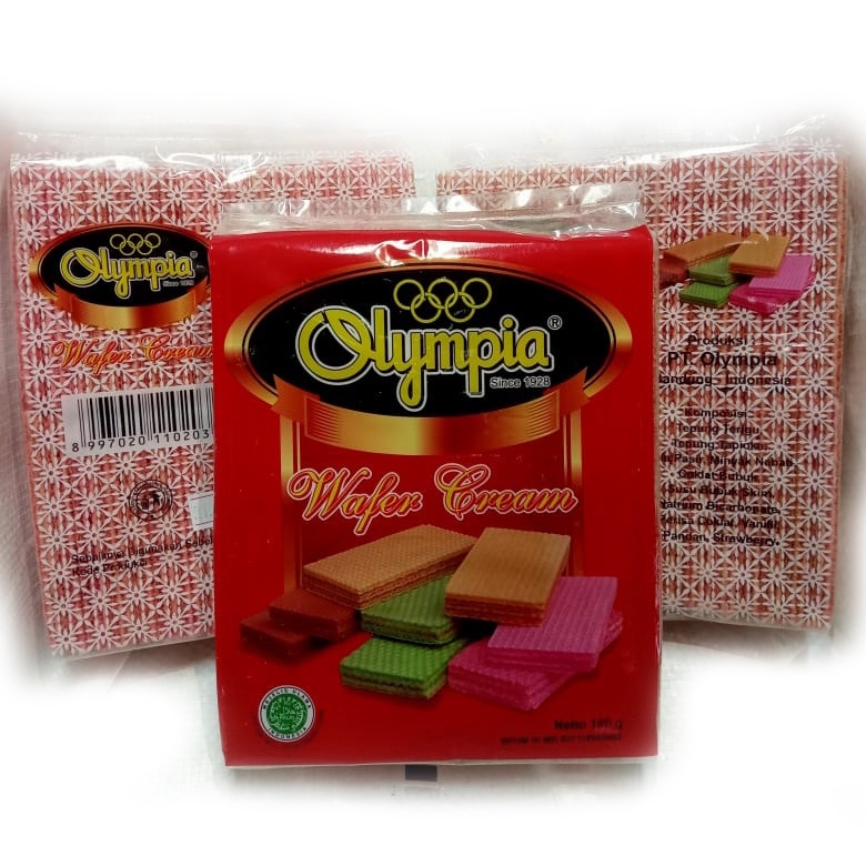 Jual Wafer Olympia 3 lapis kemasan jadul rasa strawberry 200gr | Shopee ...