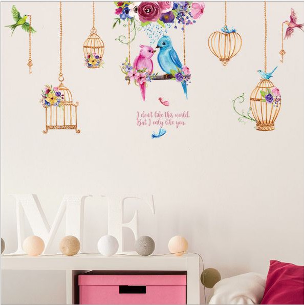 Jual Sepasang Burung HM92018 (90x60) - Stiker Dinding / Wall Sticker ...