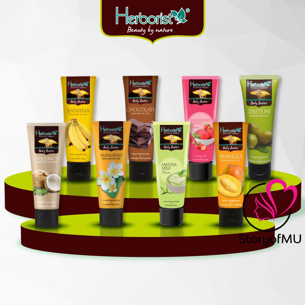 Jual HERBORIST Body Butter 80gr Tube BPOM Herborist Herboris Strawberry