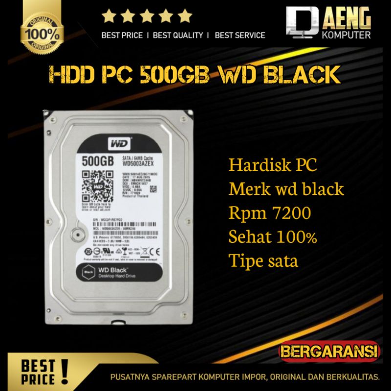 Jual HDD Hardisk Harddisk Hard disk Internal PC 500gb wd black Original
