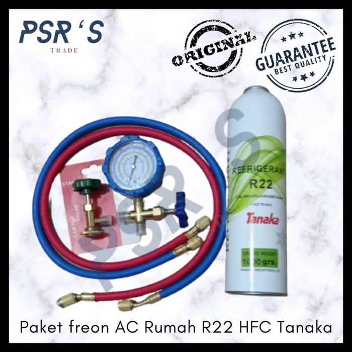 Jual Paket Isi Freon Ac Rumah Refrigerant Tanaka Kaleng Botol R22 1 Kg ...