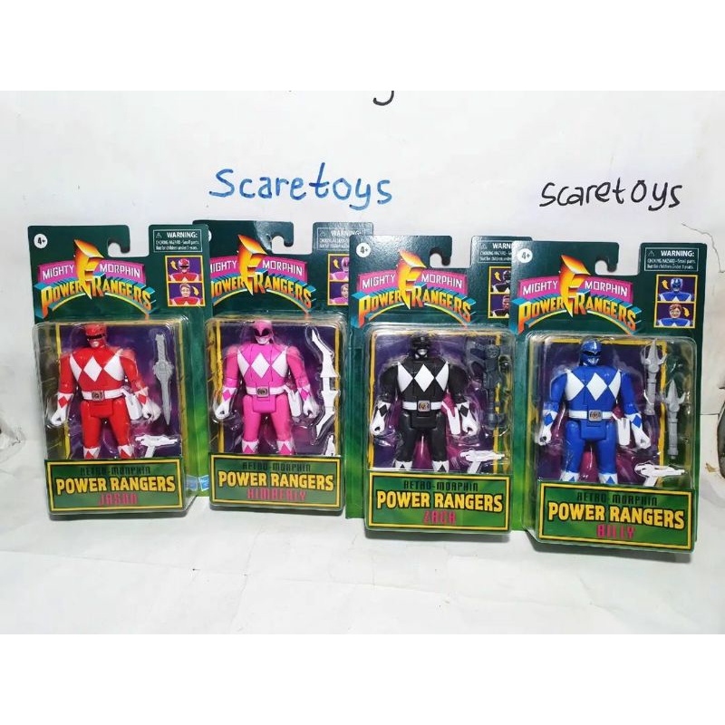 Jual Hasbro Retro Morphin flip Power Rangers mighty morphin red blue ...