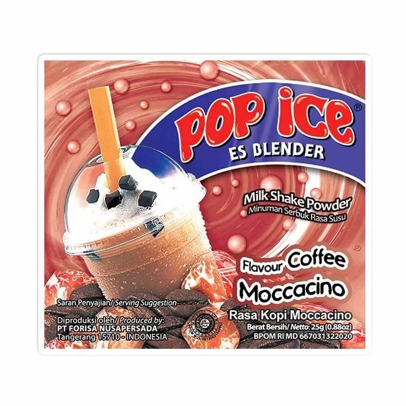 Jual Pop Ice Active Es Blender Sachet Minuman Serbuk Susu Cokelat Malt Gr Rasa Coffee