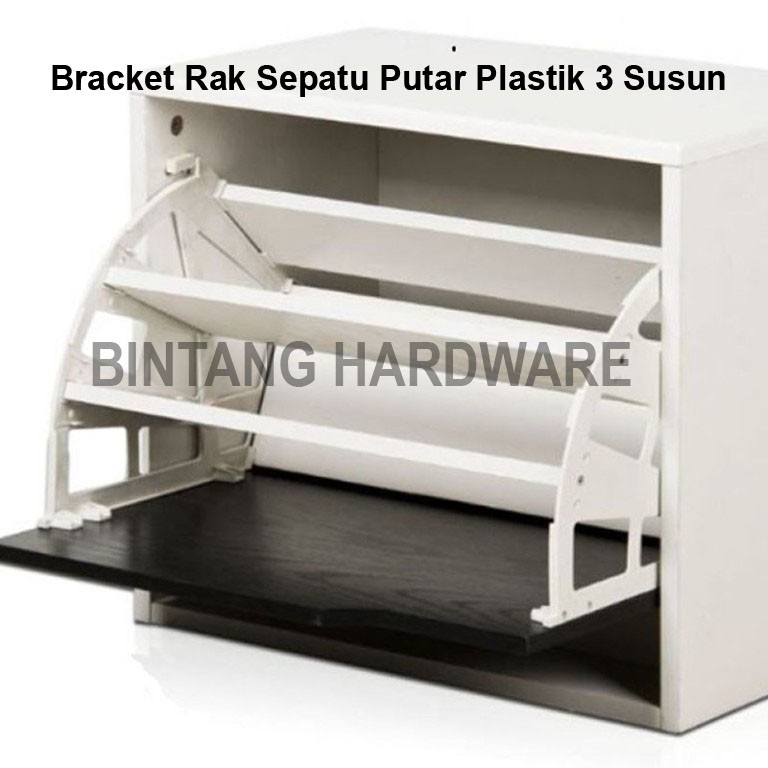 Jual Bracket Fitting Rak Sepatu Putar 3 Susun Plastik Putih | Shopee ...