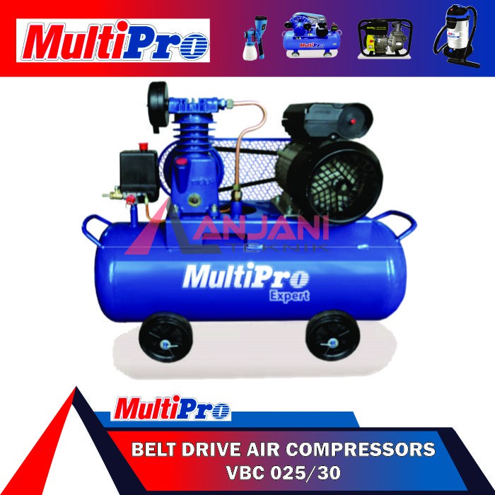Jual MULTIPRO VBC 025/30 MESIN KOMPRESOR ANGIN 1/4HP BELT COMPRESSOR ...