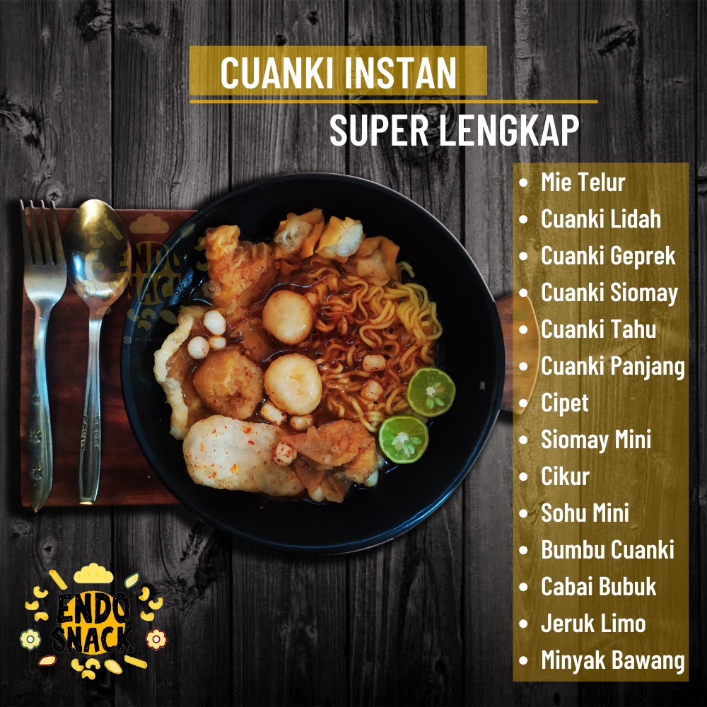 Jual Cuanki Instan Super Lengkap dengan Mie, Bumbu Cuanki Lidah, Cuanki ...