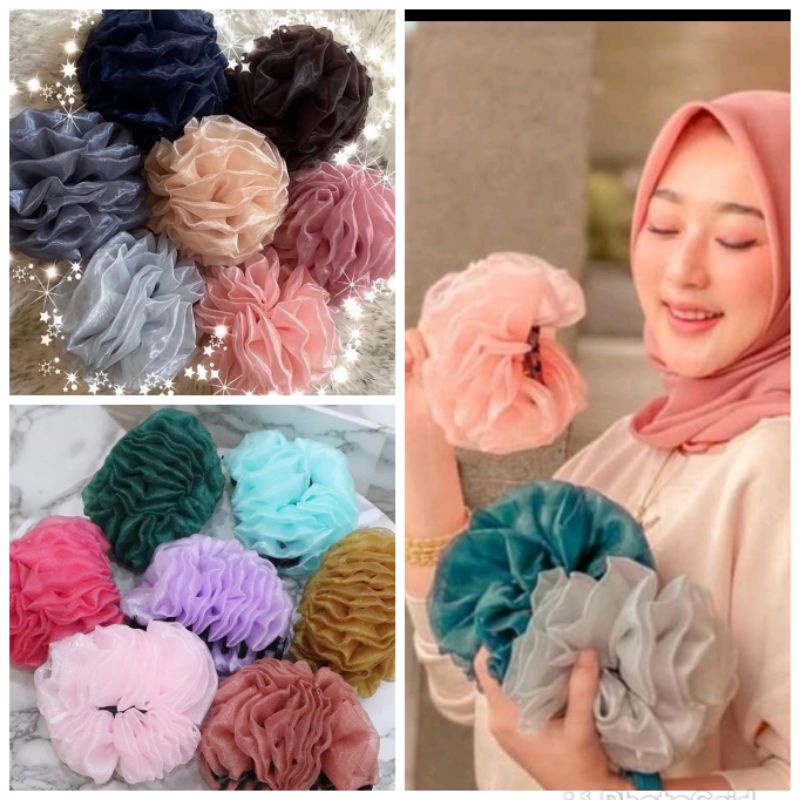 Jual Jepit Rambut Kain Cepol Jilbab Jumbo Jepitan Rambut Cepol Hijab Scrunchies Jilbab