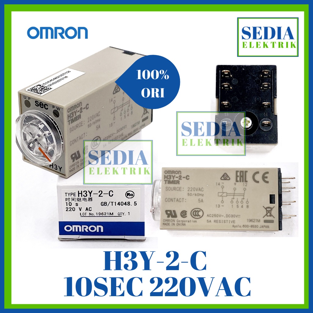 Jual Mini Timer Omron H3Y 2C H3Y-2 10 SEC 220VAC | Shopee Indonesia