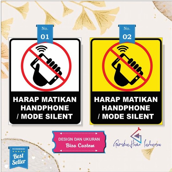 Jual Stiker Harap Matikan Handphone Atau Mode Silent Shopee Indonesia