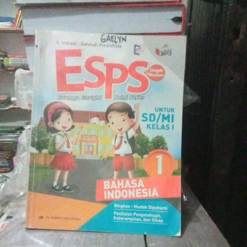 Jual Buku Esps Bahasa Indonesia Kelas 1 SD Penerbit Erlangga Kurikulum ...