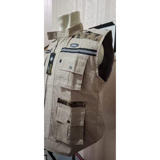 Jual Jaket Rompi Kream Kombinasi Loreng | Shopee Indonesia