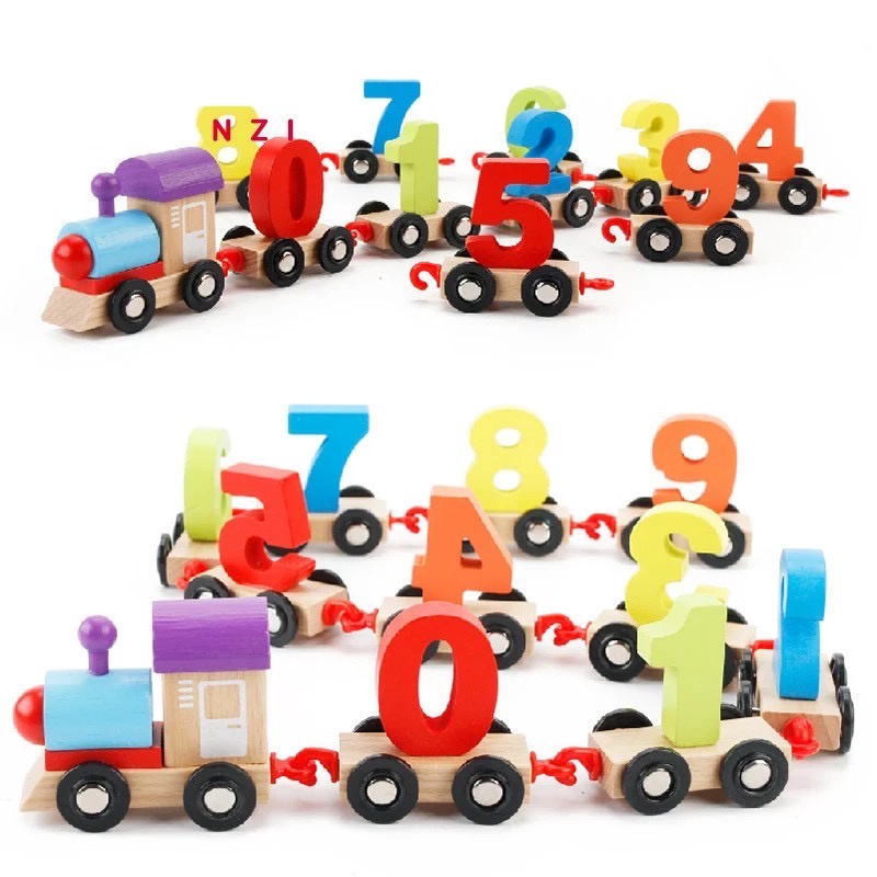 Jual Wooden Digital Train Number mainan edukasi kayu kereta susun ...