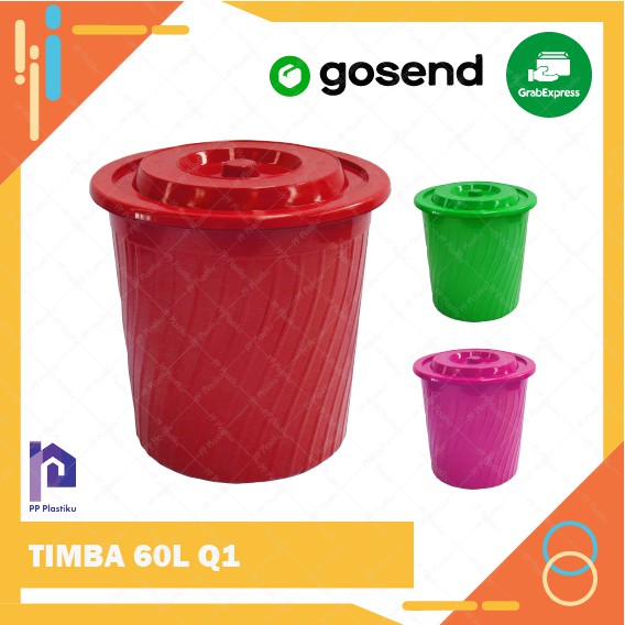 Jual Timba 60l Tutup Tong Air 60 Liter Ember Baskom Plastik