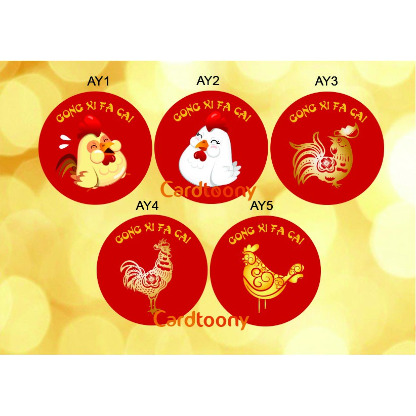 Jual Stiker / sticker imlek Ayam / Chicken Gong Xi Fa Cai kado souvenir ...