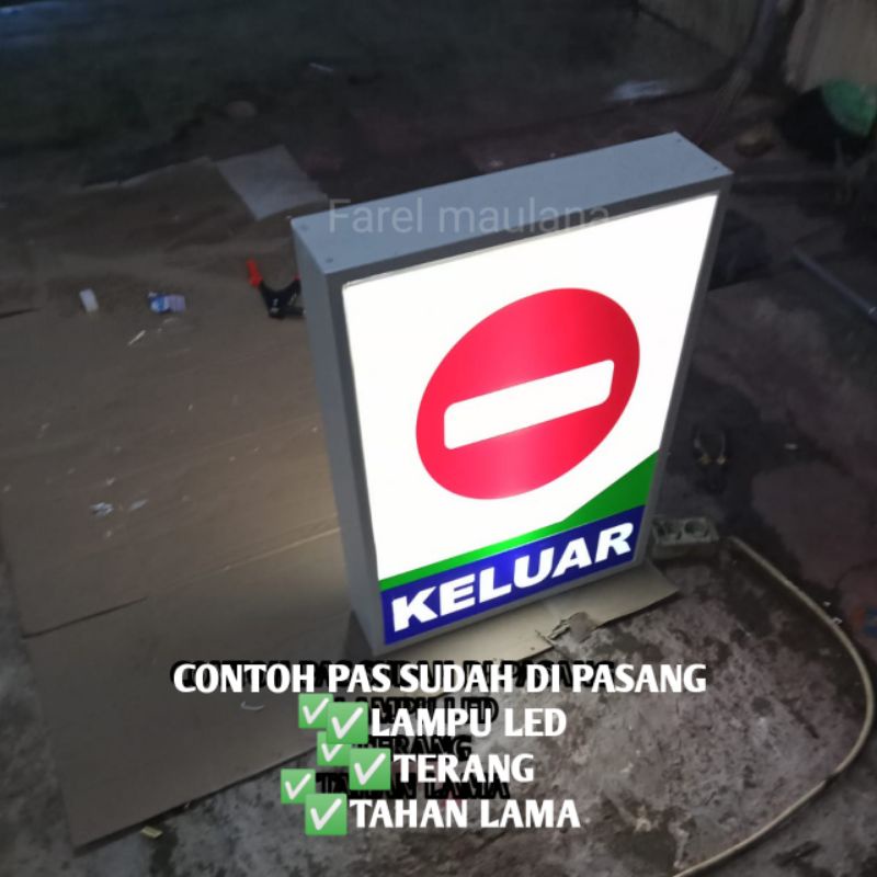 Jual Rambu rambu keluar masuk spbu / Neon box keluar masuk / rambu ...