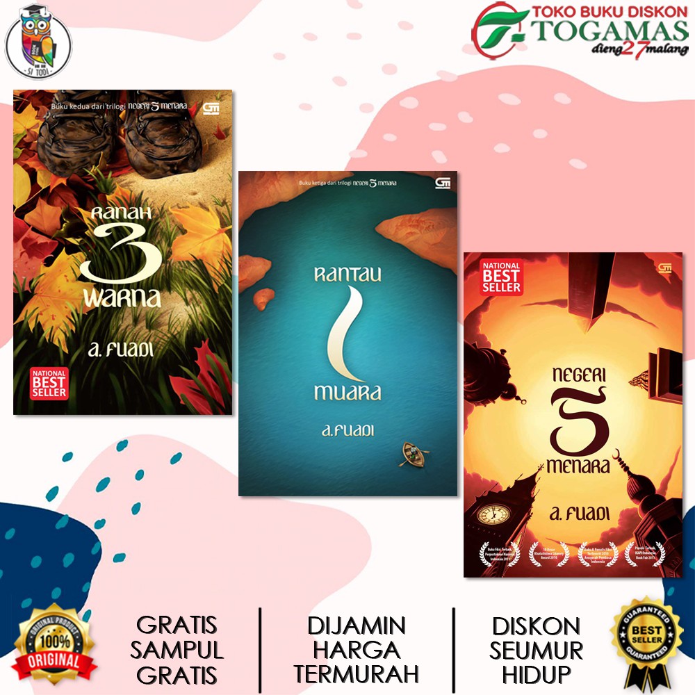 Jual NOVEL TRILOGI NEGERI 5 MENARA, RANAH 3 WARNA, RANTAU 1 MUARA KARYA ...