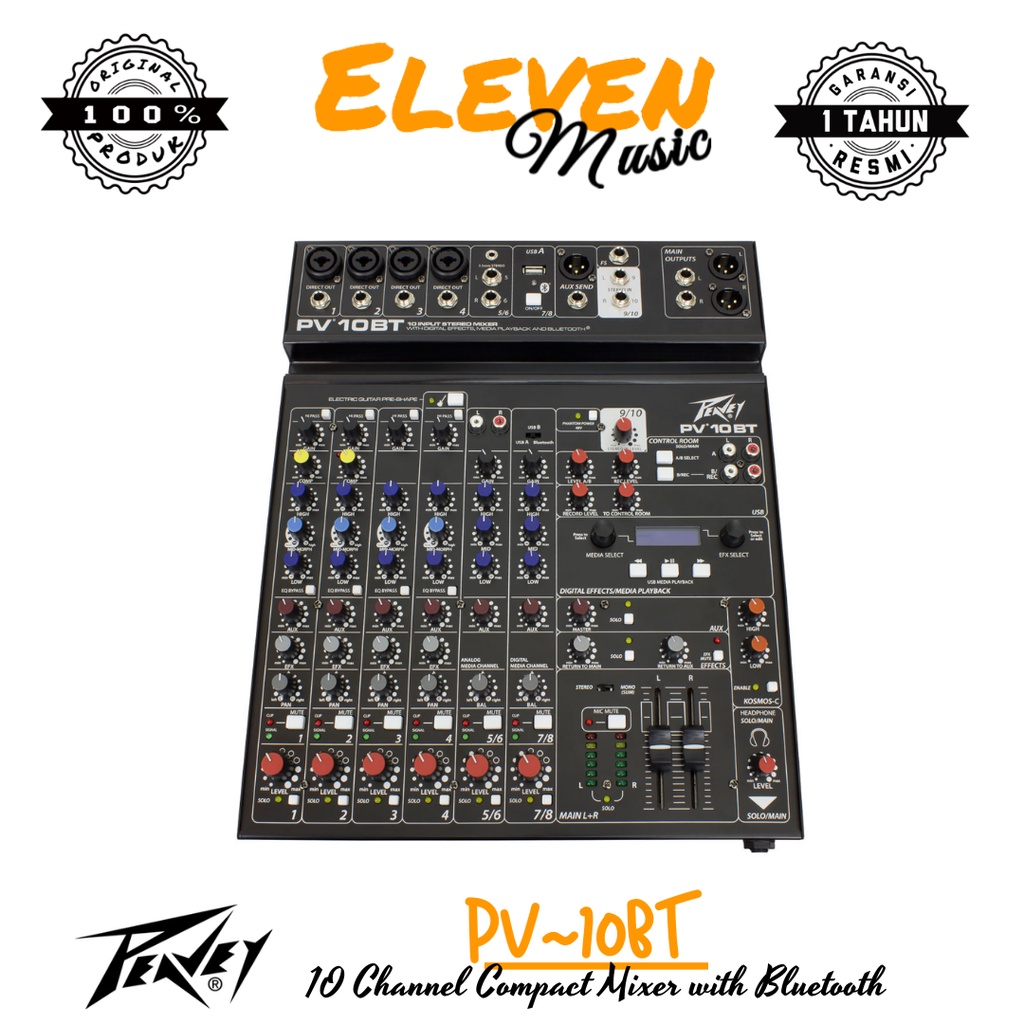 Jual Peavey PV10BT 10 Channel Compact Mixer with Bluetooth Shopee