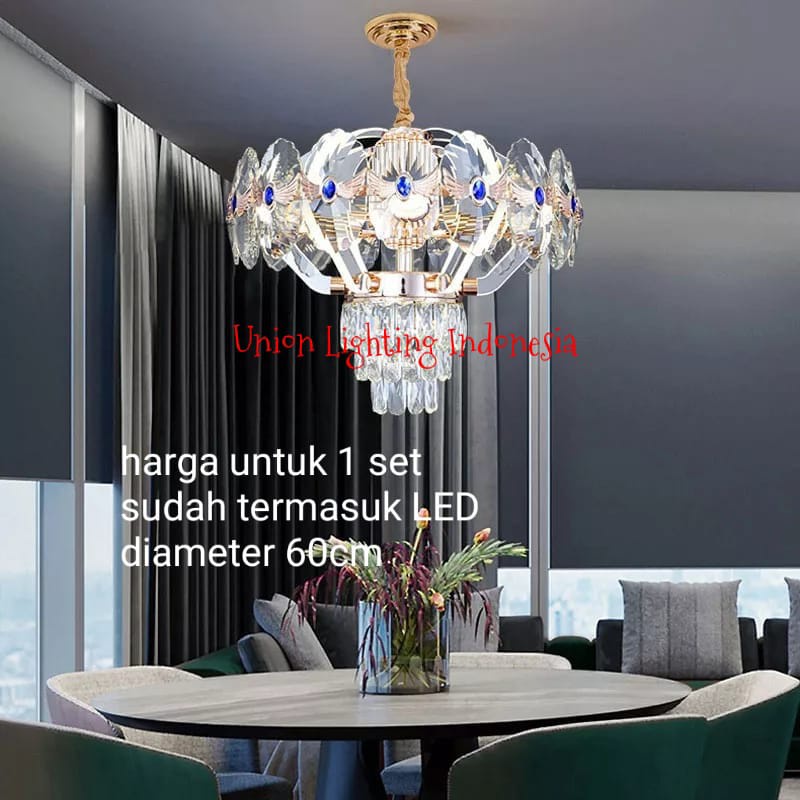 Jual L60360-60CM LAMPU GANTUNG KRISTAL LED MINIMALIS RUANG TAMU ...