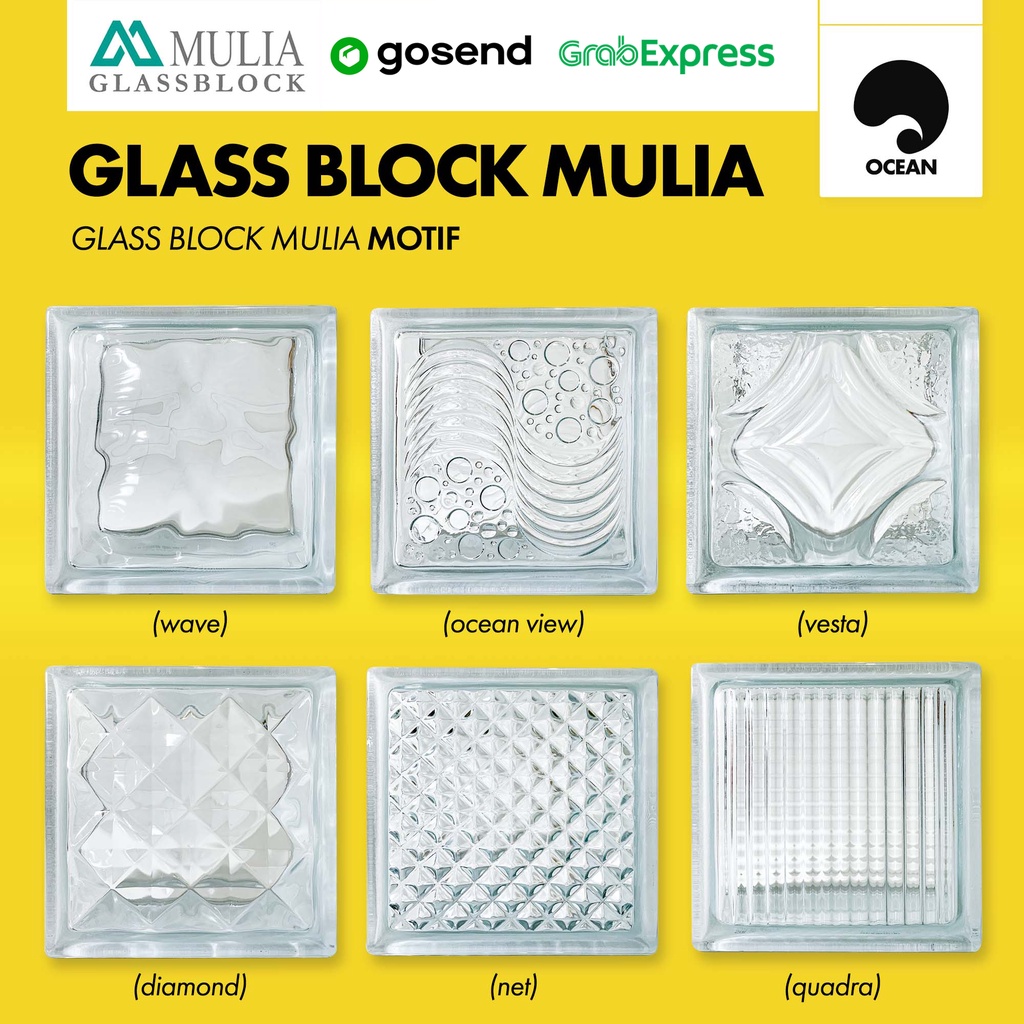 Jual GLASS BLOCK DINDING MULIA / GLASS BLOK KACA RUMAH 1 DUS (6 BUAH