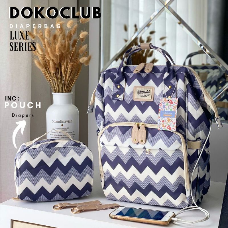 Tas Diaper Bag Dokoclub LUXE LARGE Motif GEN (PLUS SLOT IPAD) DIAPER  BACKPACK DIAPERBAG DOKOCLUB