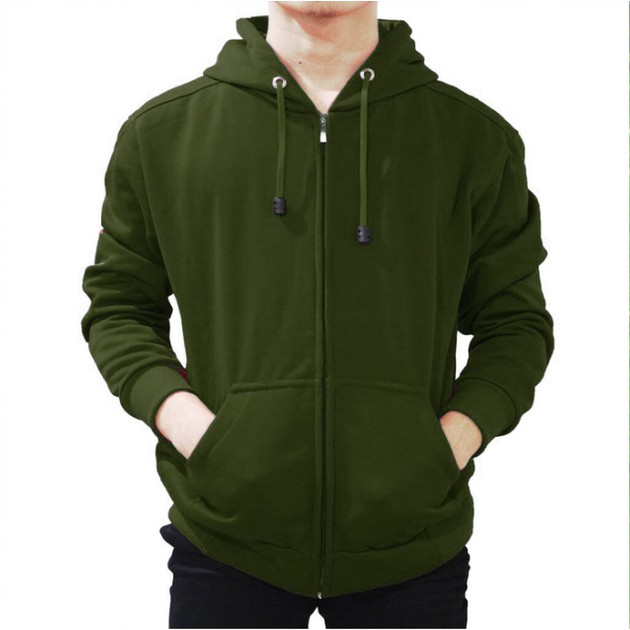 Jual Jaket Polos Hoodie Zipper Army Shopee Indonesia