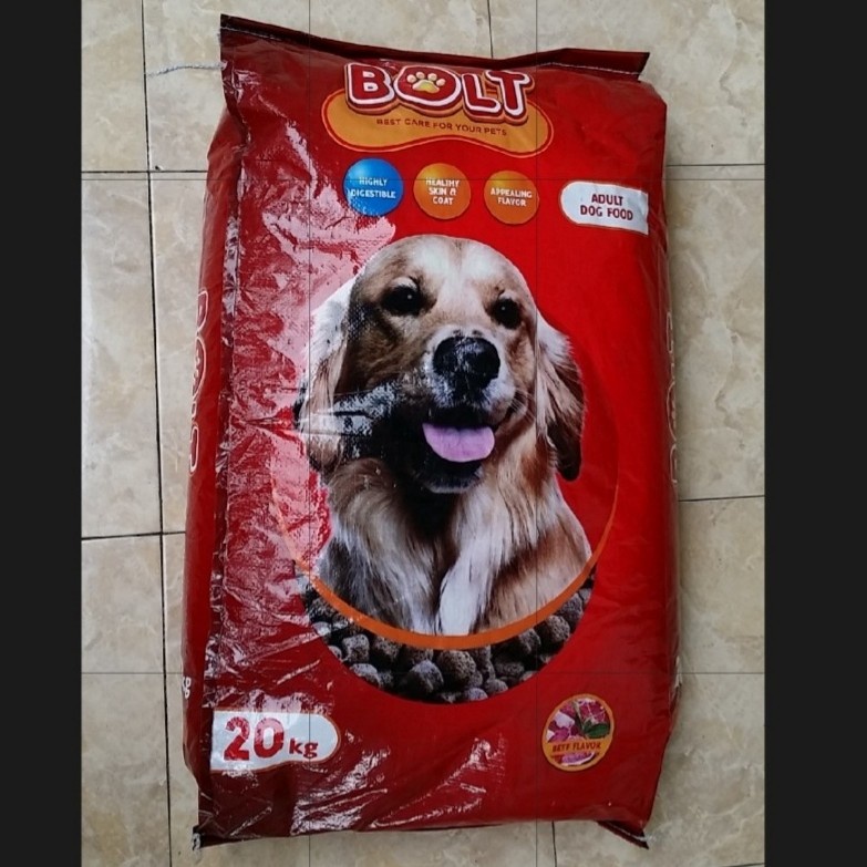 Jual Dog Food BOLT Adult Beef 20Kg 20 Kg Kemasan Merah | Shopee Indonesia