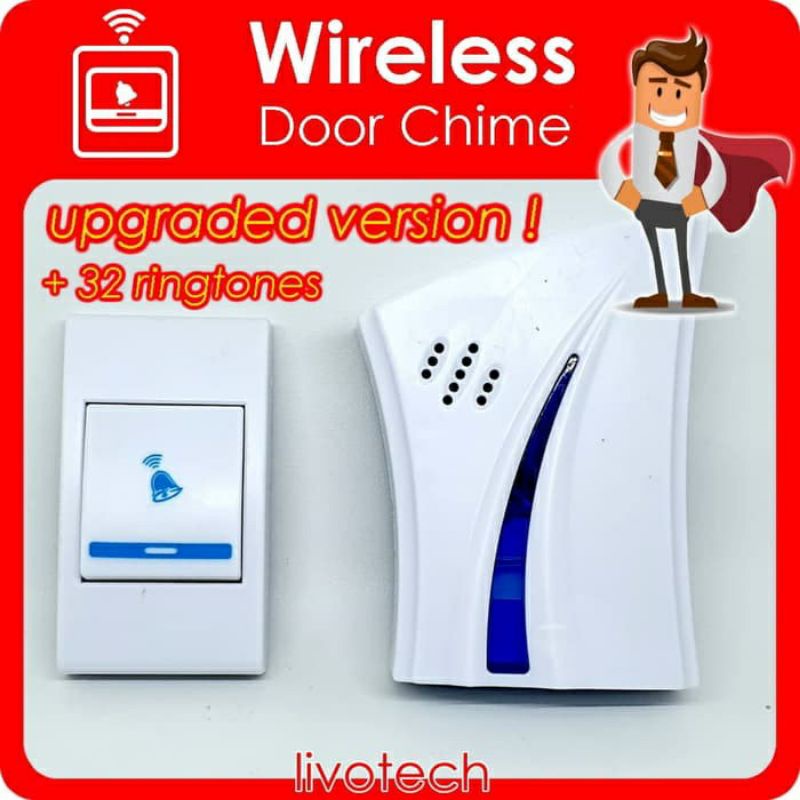 Jual Bel Pintu Rumah Tanpa Kabel Door Bell Chime Wireless Shopee