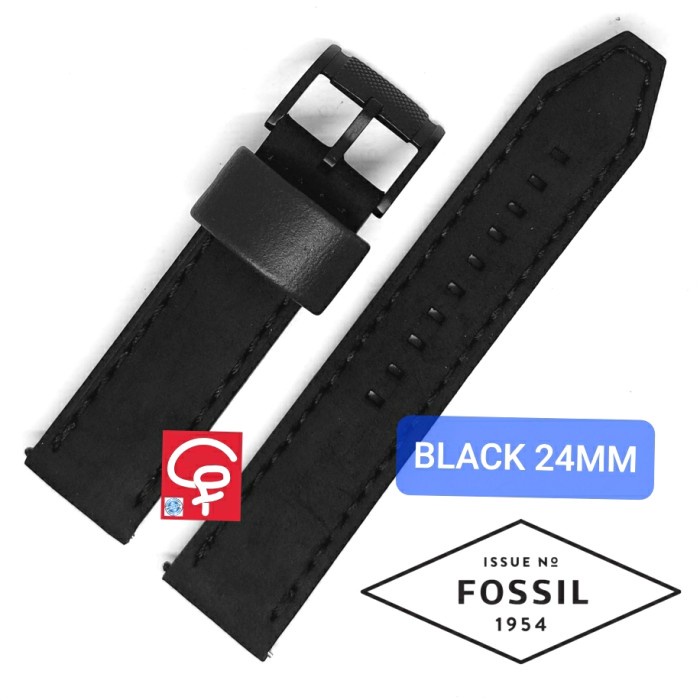 TALI JAM TANGAN FOSSIL KULIT STRAP GRANT NEUTRA MACHINE MID 22MM 24MM  Black 22MM